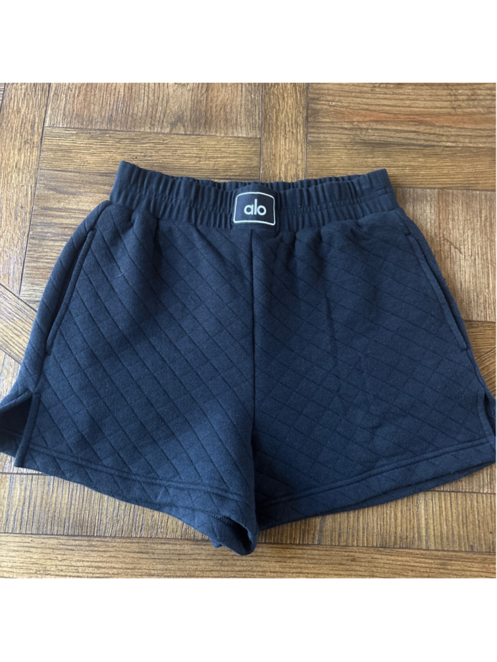 Women's Alo Quilted Athletic Shorts Black Size XS